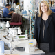 American Apparel CEO Paula Schneider poses in the company’s Los Angeles factory in June 2015. (Image via Getty)